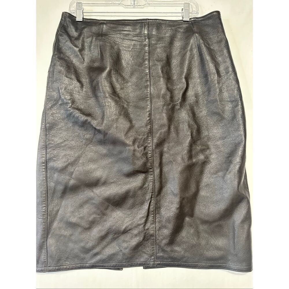 Vintage ALMA Leather Skirt Chocolate Brown Buttery Soft Genuine Leather Pencil S